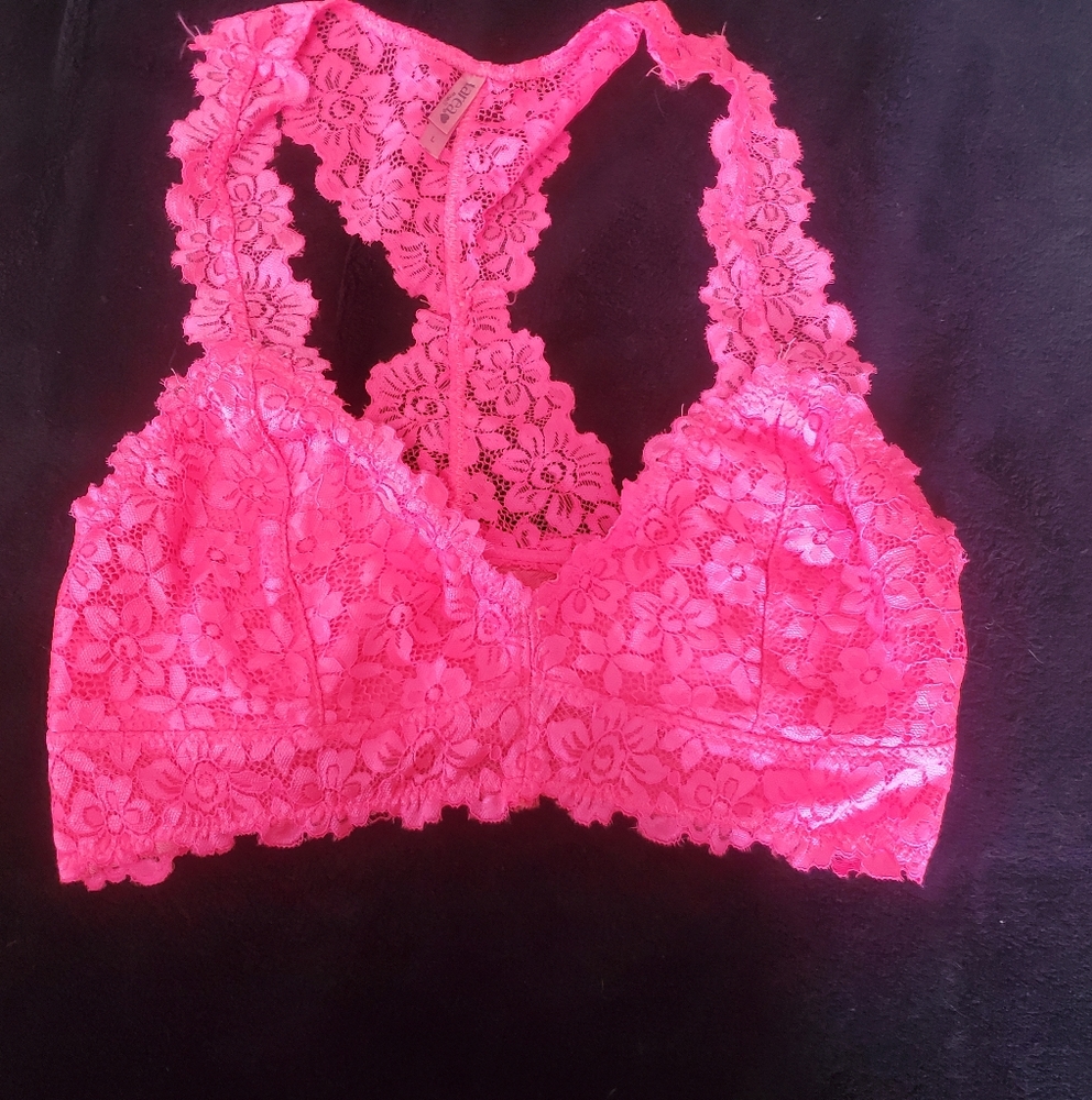 Hot pink bra